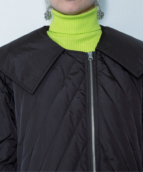 DOLLUPOOPS（ドールアップウップス）の「ビッグカラーキルティングアウター（その他アウター・レディース・カーキ/ブラック・38）」の6枚目の写真