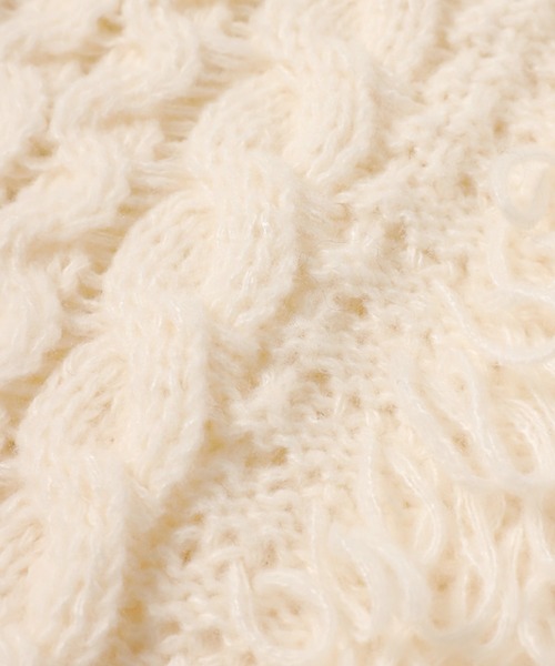 MINERTE（ミネルテ）の「【MINERTE】fringe bulky knit vest / フリンジバルキーニットベスト（ベスト・レディース・ブラック/アイボリー/グレー・FREE）」の14枚目の写真