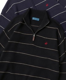 BEVERLY HILLS POLO CLUB/ビバリーヒルズポロクラブ オーバーサイズ ニット ロゴ ワンポイント刺繍 ハーフジップ セーター/レディース メンズ