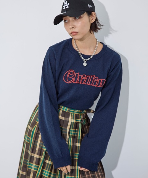 PAGEBOY（ページボーイ）の「ブークレーロゴシシュウニット（ニット/セーター・レディース・オフホワイト/ブラック/ネイビー・FREE）」の16枚目の写真