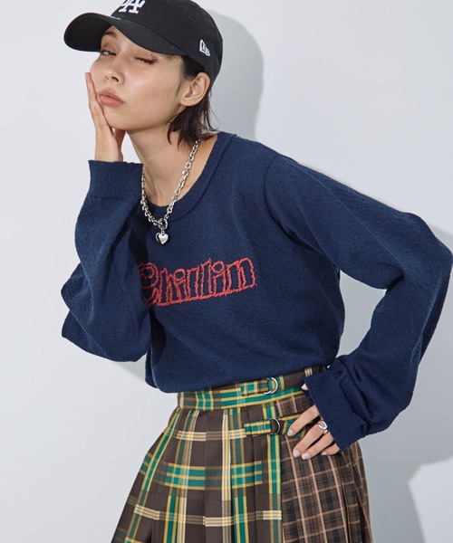 PAGEBOY（ページボーイ）の「ブークレーロゴシシュウニット（ニット/セーター・レディース・オフホワイト/ブラック/ネイビー・FREE）」の15枚目の写真