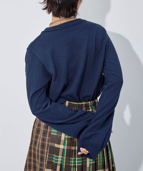 PAGEBOY（ページボーイ）の「ブークレーロゴシシュウニット（ニット/セーター・レディース・オフホワイト/ブラック/ネイビー・FREE）」の18枚目の写真