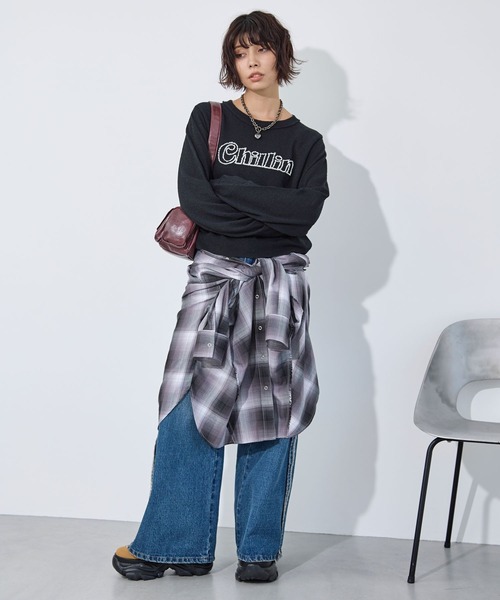 PAGEBOY（ページボーイ）の「ブークレーロゴシシュウニット（ニット/セーター・レディース・オフホワイト/ブラック/ネイビー・FREE）」の9枚目の写真