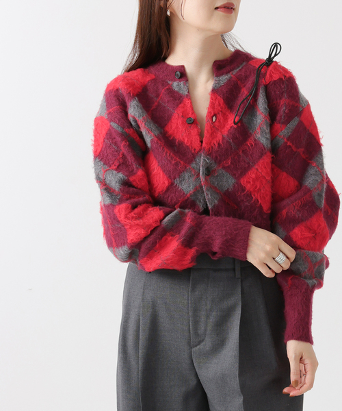 セール】【JANE SMITH/ジェーンスミス】7G ARGYLE CREW CARDIGAN 