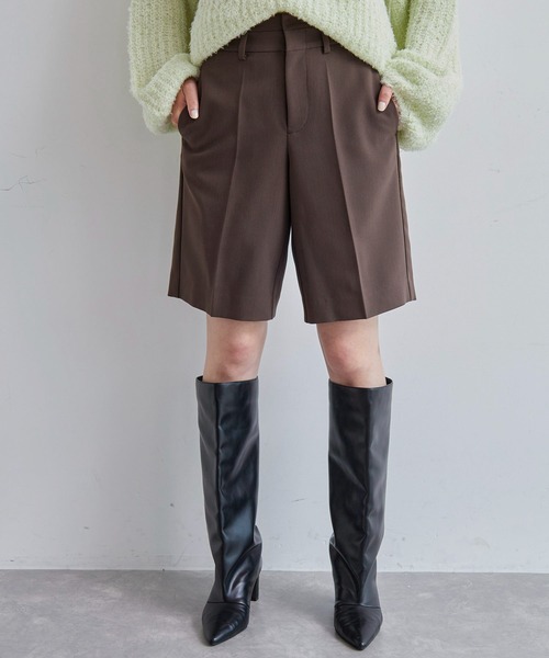 VIS（ビス）の「ダブルウエストバミューダハーフパンツ（その他パンツ・レディース・ブラック/ダークブラウン・S/M）」の5枚目の写真