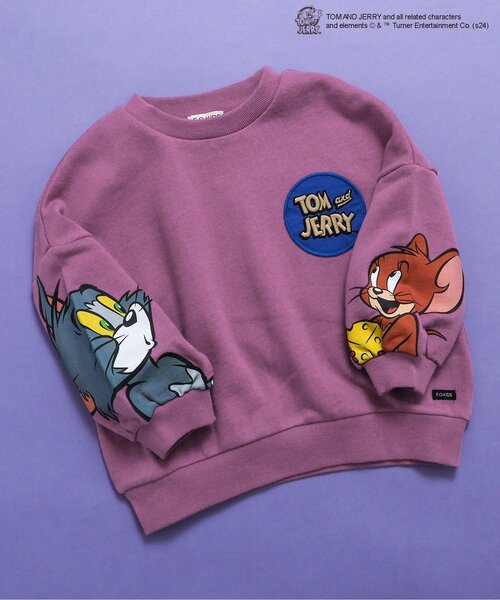 Tom＆Jerry（トムアンドジェリー）の「トムとジェリーコラボ　トレーナー（スウェット・キッズ・アイボリー/チャコール/イエロー/パープル・80/90/100/110/120/130/140）」の3枚目の写真