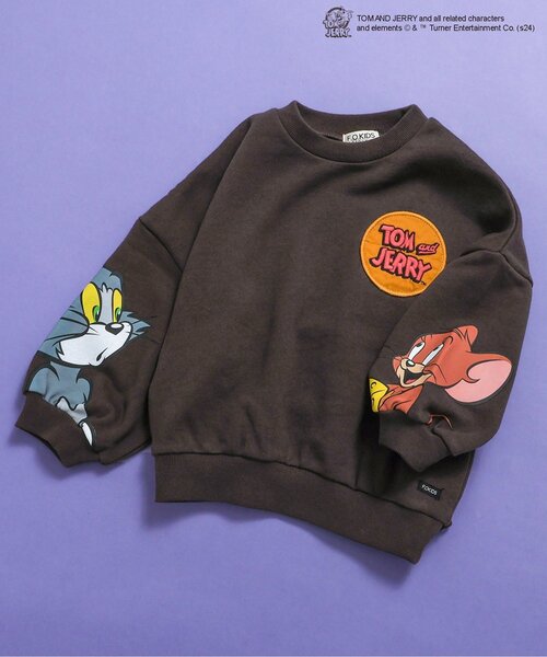 Tom＆Jerry（トムアンドジェリー）の「トムとジェリーコラボ　トレーナー（スウェット・キッズ・アイボリー/チャコール/イエロー/パープル・80/90/100/110/120/130/140）」の2枚目の写真
