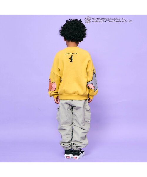 Tom＆Jerry（トムアンドジェリー）の「トムとジェリーコラボ　トレーナー（スウェット・キッズ・アイボリー/チャコール/イエロー/パープル・80/90/100/110/120/130/140）」の6枚目の写真