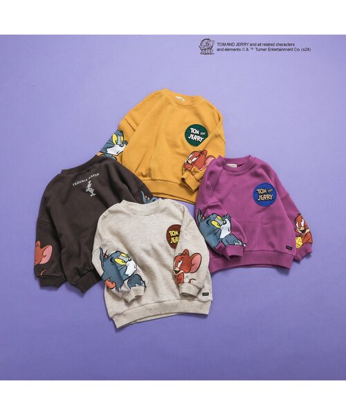 Tom＆Jerry（トムアンドジェリー）の「トムとジェリーコラボ　トレーナー（スウェット・キッズ・アイボリー/チャコール/イエロー/パープル・80/90/100/110/120/130/140）」の9枚目の写真