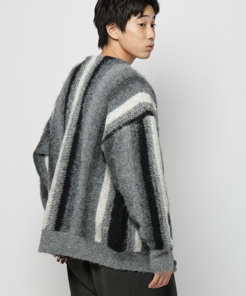 セール】ストライプ柄Vネックカーディガン（カーディガン/ボレロ