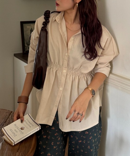 efill（エフィル）の「ウエストマーク ブラウス シャツ（シャツ/ブラウス・レディース・ベージュ・FREE）」の16枚目の写真