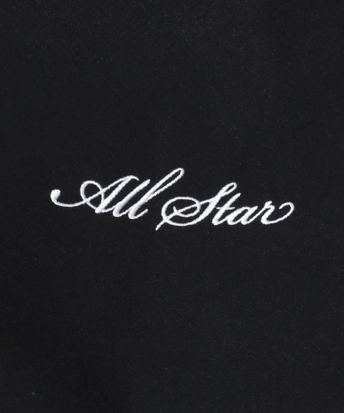 【セール】2024AW CONVERSE/コンバース フェイクメルトン デニム 袖フェイクレザー 刺繍 スタジャン レディース メンズ ブルゾン（スタジャン）｜CONVERSE（コンバース）