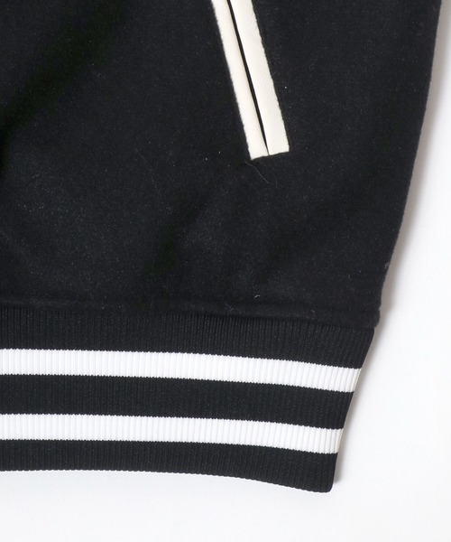 【セール】2024AW CONVERSE/コンバース フェイクメルトン デニム 袖フェイクレザー 刺繍 スタジャン レディース メンズ ブルゾン（スタジャン）｜CONVERSE（コンバース）