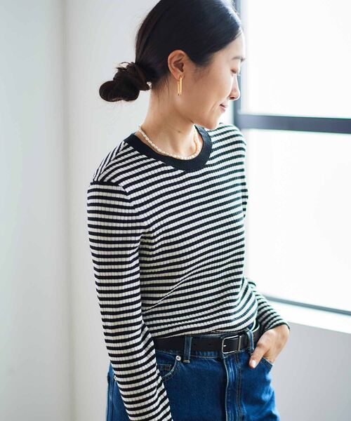 le.coeur blanc（ルクールブラン）の「コンパクトリブニット（ニット/セーター・レディース・グレー/ホワイト系その他/ベージュ・38）」の22枚目の写真