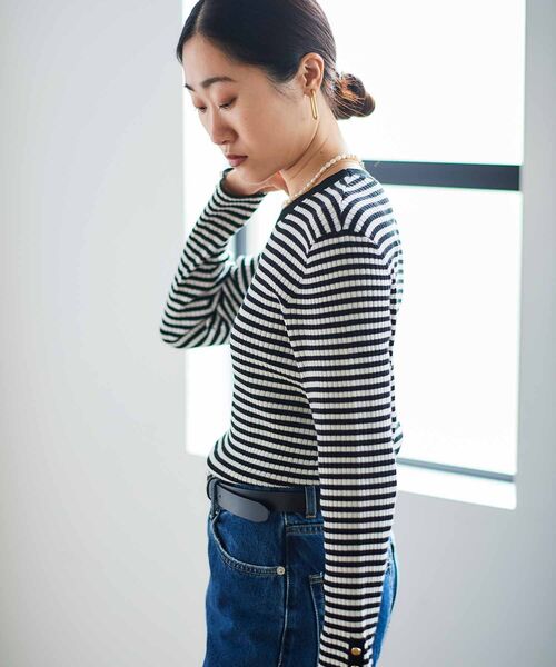 le.coeur blanc（ルクールブラン）の「コンパクトリブニット（ニット/セーター・レディース・グレー/ホワイト系その他/ベージュ・38）」の19枚目の写真