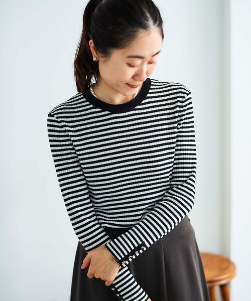 le.coeur blanc（ルクールブラン）の「コンパクトリブニット（ニット/セーター・レディース・グレー/ホワイト系その他/ベージュ・38）」の16枚目の写真