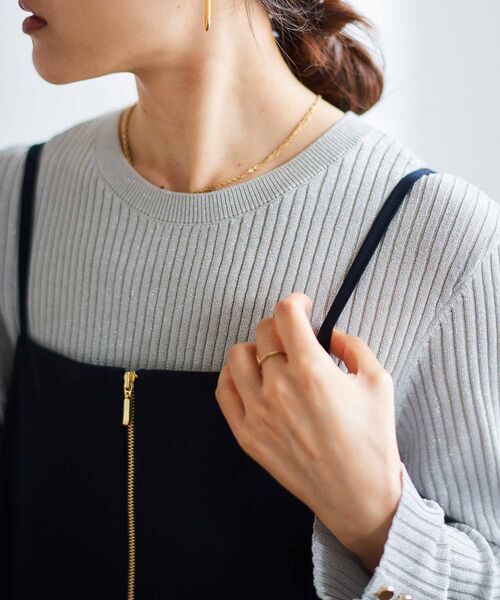 le.coeur blanc（ルクールブラン）の「コンパクトリブニット（ニット/セーター・レディース・グレー/ホワイト系その他/ベージュ・38）」の6枚目の写真