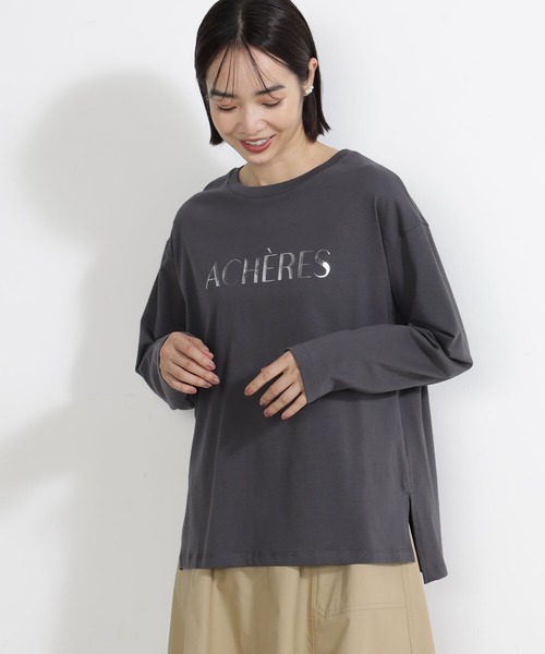 FOUND GOOD（ファウンドグッド）の「シシュウ&ハクプリントT/LS（Tシャツ/カットソー・レディース・ブラック/アイボリー/ホワイト系7/グレー系8・S/M/L）」の3枚目の写真