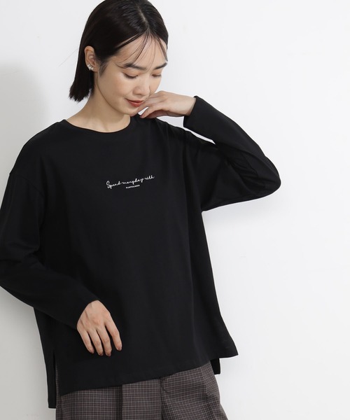 FOUND GOOD（ファウンドグッド）の「シシュウ&ハクプリントT/LS（Tシャツ/カットソー・レディース・ブラック/アイボリー/ホワイト系7/グレー系8・S/M/L）」の2枚目の写真