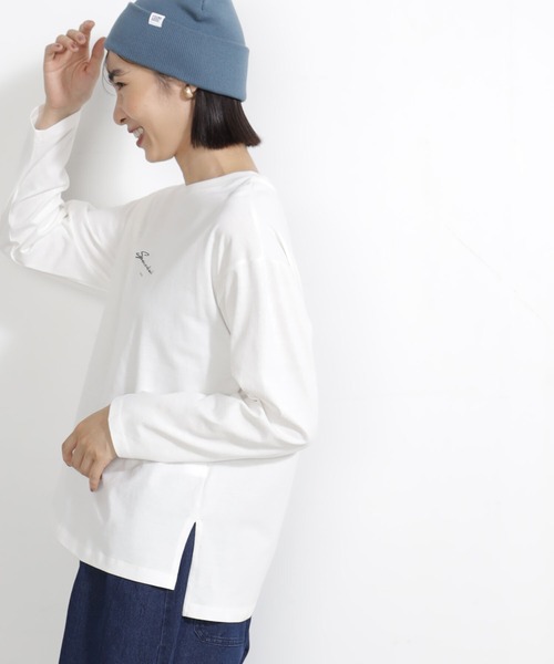 FOUND GOOD（ファウンドグッド）の「シシュウ&ハクプリントT/LS（Tシャツ/カットソー・レディース・ブラック/アイボリー/ホワイト系7/グレー系8・S/M/L）」の6枚目の写真