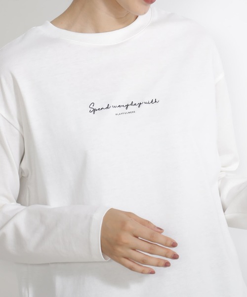 FOUND GOOD（ファウンドグッド）の「シシュウ&ハクプリントT/LS（Tシャツ/カットソー・レディース・ブラック/アイボリー/ホワイト系7/グレー系8・S/M/L）」の7枚目の写真