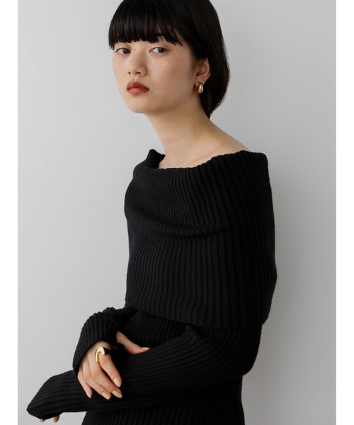 Katrin TOKYO(カトリーントーキョー)の「2way folding knit(ニット/セーター・レディース・パープル/ブラック・XS/FREE)」の2枚目の写真