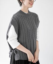 rps | サイドリボンケーブルニットベスト(ベスト)