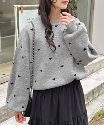 ハートジャガードニット