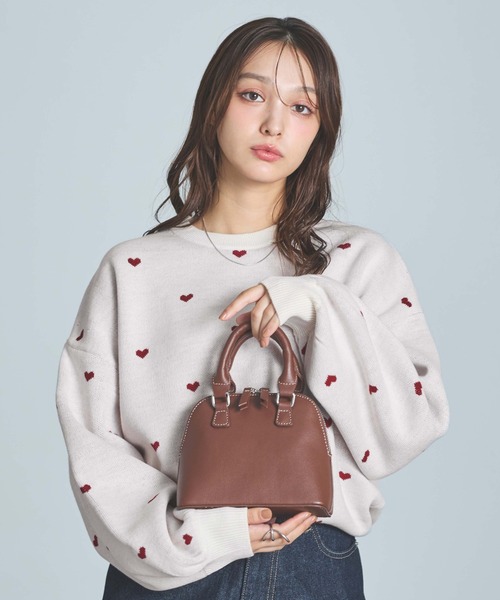 INGNI(イング)の「ハートジャガードニット(ニット/セーター・レディース・グレー系その他3/ブラック×ホワイト/ホワイト×レッド・M)」の4枚目の写真
