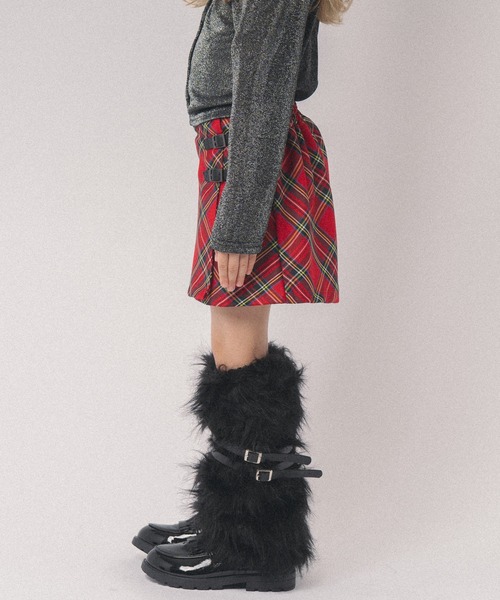 URBAN CHERRY(アーバンチェリー)の「【SEEM/シーム】インナーパンツ付きチェックラップキュロットスカート(スカート・キッズ・ブルー/レッド/ピンク/ベージュ/パープル・110cm/120cm/130cm/140cm/150cm)」の20枚目の写真