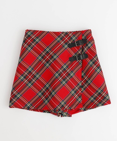 URBAN CHERRY(アーバンチェリー)の「【SEEM/シーム】インナーパンツ付きチェックラップキュロットスカート(スカート・キッズ・ブルー/レッド/ピンク/ベージュ/パープル・110cm/120cm/130cm/140cm/150cm)」の13枚目の写真
