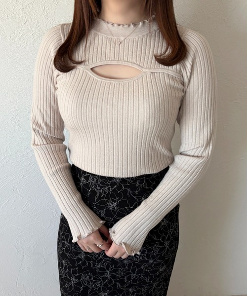 あき。ページ セール】フロントオープンリブニット【ZOZOTOWN限定アイテム】（ニット