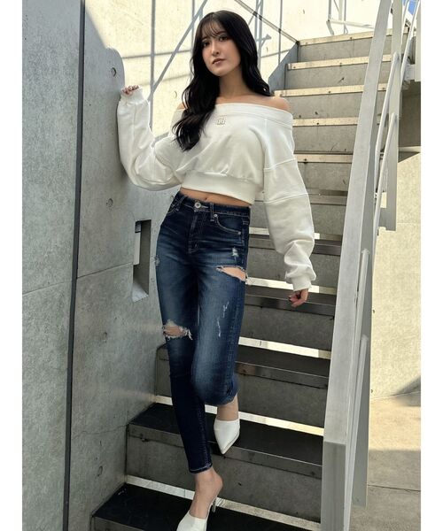 GYDA(ジェイダ)の「GYGYショートスウェットトップス(スウェット・レディース・イエロー/オフホワイト/チャコールグレー/スカイブルー・FREE)」の16枚目の写真