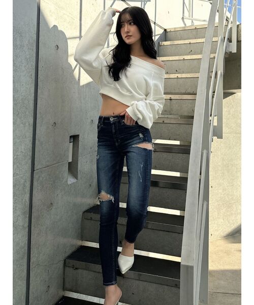 GYDA(ジェイダ)の「GYGYショートスウェットトップス(スウェット・レディース・イエロー/オフホワイト/チャコールグレー/スカイブルー・FREE)」の17枚目の写真