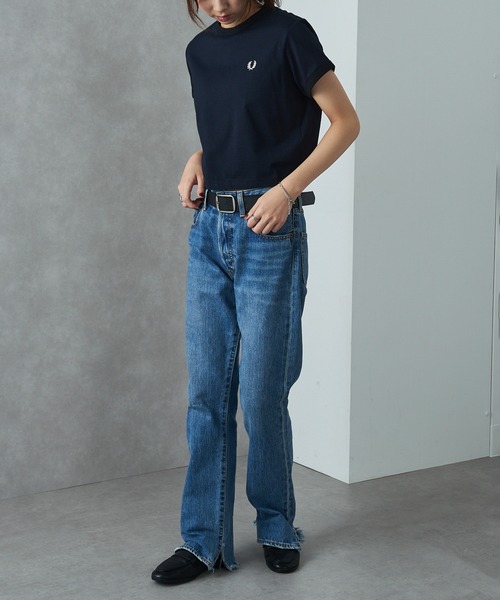 FRED PERRY】CROPPED RINGER T-SHIRT G9163（Tシャツ/カットソー