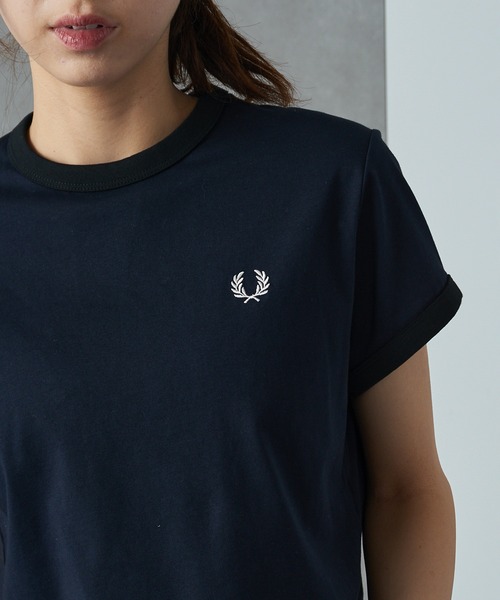 FRED PERRY】CROPPED RINGER T-SHIRT G9163（Tシャツ/カットソー
