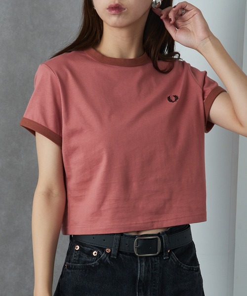 FRED PERRY クロップドTシャツ Cropped Ringer T-Shirt／クロップドTシャツ（Tシャツ