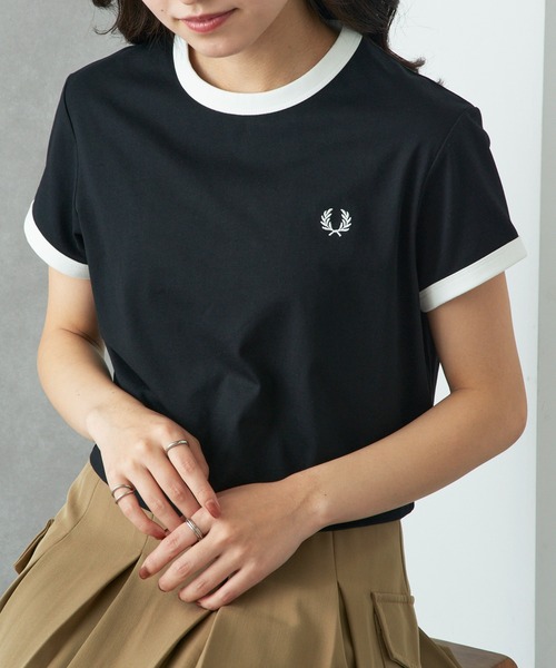FRED PERRY】CROPPED RINGER T-SHIRT G9163（Tシャツ/カットソー