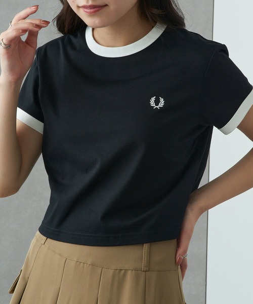 FRED PERRY】CROPPED RINGER T-SHIRT G9163（Tシャツ/カットソー