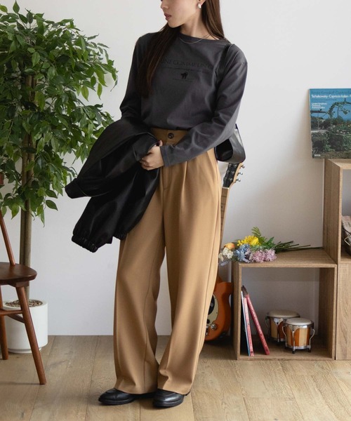 NAVY(ネイビー)の「【nAvy】ネコプリント長袖Tシャツ ロンT(Tシャツ/カットソー・レディース・ホワイト/ベージュ/グレー・M/L)」の12枚目の写真