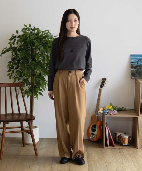 NAVY(ネイビー)の「【nAvy】ネコプリント長袖Tシャツ ロンT(Tシャツ/カットソー・レディース・ホワイト/ベージュ/グレー・M/L)」の13枚目の写真