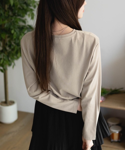 NAVY(ネイビー)の「【nAvy】ネコプリント長袖Tシャツ ロンT(Tシャツ/カットソー・レディース・ホワイト/ベージュ/グレー・M/L)」の18枚目の写真