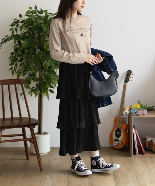 NAVY(ネイビー)の「【nAvy】ネコプリント長袖Tシャツ ロンT(Tシャツ/カットソー・レディース・ホワイト/ベージュ/グレー・M/L)」の19枚目の写真