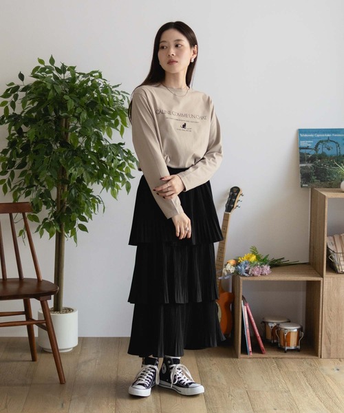 NAVY(ネイビー)の「【nAvy】ネコプリント長袖Tシャツ ロンT(Tシャツ/カットソー・レディース・ホワイト/ベージュ/グレー・M/L)」の20枚目の写真