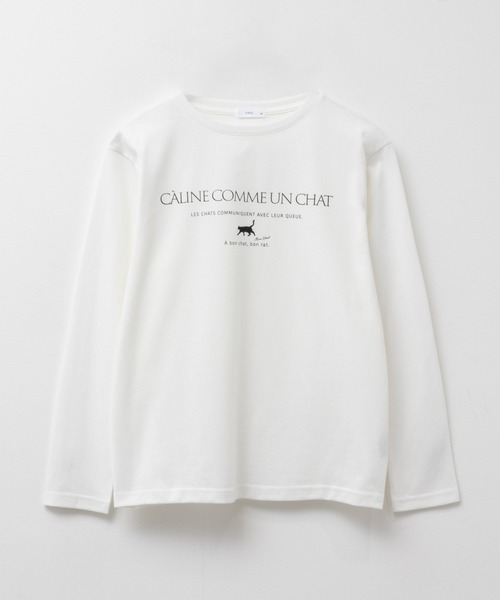 NAVY(ネイビー)の「【nAvy】ネコプリント長袖Tシャツ ロンT(Tシャツ/カットソー・レディース・ホワイト/ベージュ/グレー・M/L)」の21枚目の写真