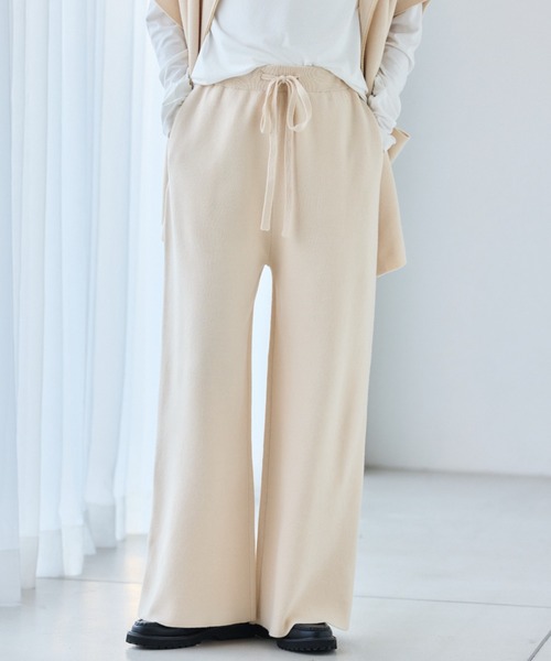 BARNYARDSTORM(バンヤードストーム)の「BARNYARDSTORM / ミラノリブニットパンツ セットアップ対応(その他パンツ・レディース・ブラック/ホワイト/グレー/ブラウン/ホワイト系その他・M/S/FREE)」の1枚目の写真