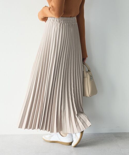 CRAFT STANDARD BOUTIQUE（クラフトスタンダードブティック）の「アコーディオンプリーツスカート（スカート・レディース・カーキ/ブルー/ダークグレー/グレイッシュベージュ・FREE）」の3枚目の写真