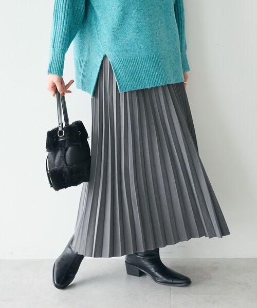 CRAFT STANDARD BOUTIQUE（クラフトスタンダードブティック）の「アコーディオンプリーツスカート（スカート・レディース・カーキ/ブルー/ダークグレー/グレイッシュベージュ・FREE）」の15枚目の写真