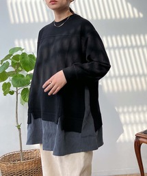 AS KNOW AS plus（アズノゥアズプラス）の「◇ぬくぬく異素材切り替えゆったりチュニック（チュニック・レディース）」