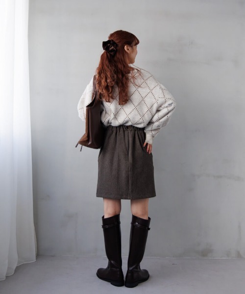 flower（フラワー）の「ホリデーリボンニット（ニット/セーター・レディース・ブラウン/アイボリー/ブルー・FREE）」の7枚目の写真